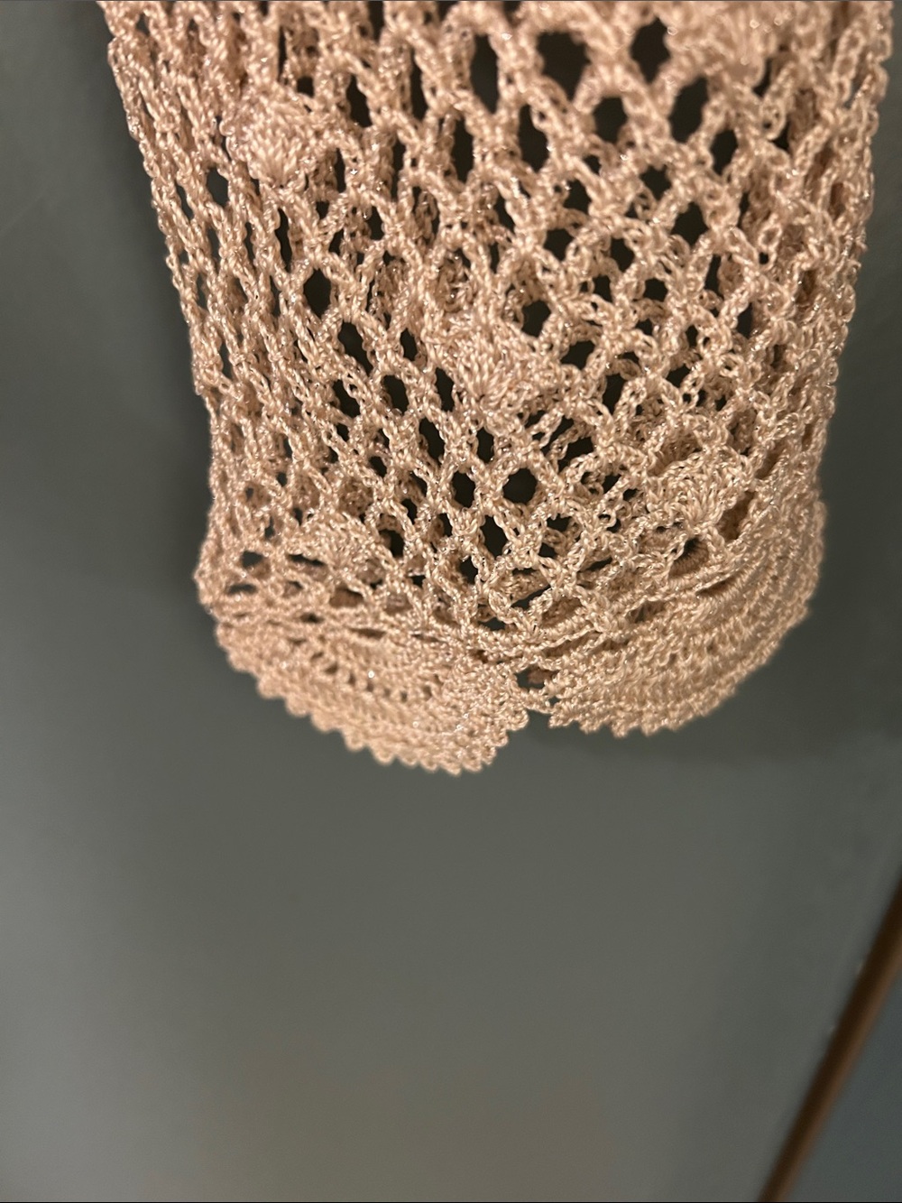 DEBUT gold crochet openwork shrug cardigan Size Small NEW NO TAG - Picture 8 of 16
